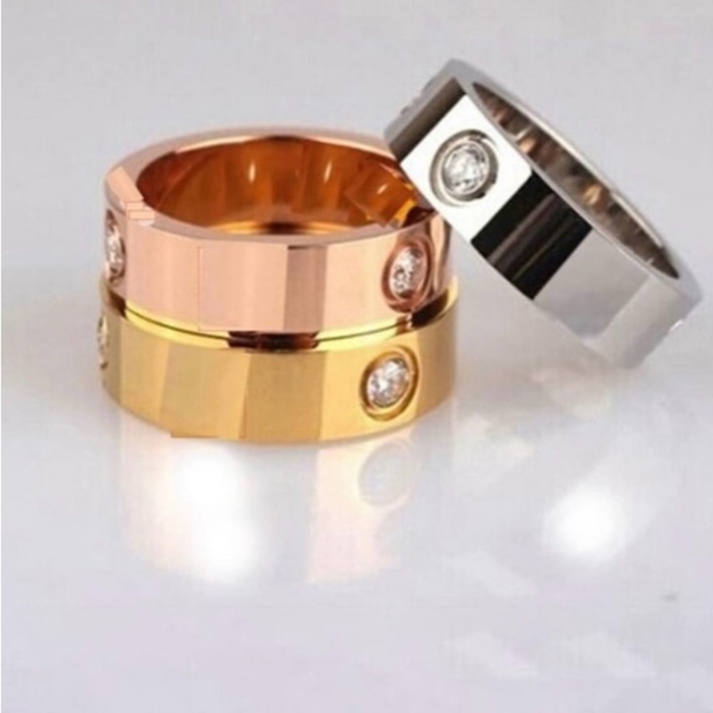 Love Style Titanium CZ Rings+ Free Gift